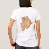 ボツワナの旗+地図+テキストTシャツ Tシャツ (裏面)