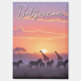 ボツワナの日没の旅行 マグネット