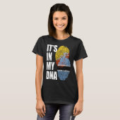 ボツワナアンドブータンミックスDNAフラグ伝統 Tシャツ (正面フル)