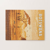 ボツワナイラストレーショントラベルアートヴィンテージ ジグソーパズル (横)