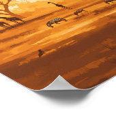 ボツワナイラストレーショントラベルアートヴィンテージ ポスター (角)