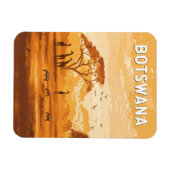 ボツワナイラストレーショントラベルアートヴィンテージ マグネット (横)