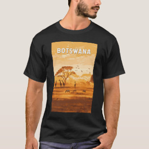 ボツワナイラストレーショントラベルアートヴィンテージ Tシャツ