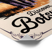 ボツワナエレファントイラストレーショントラベルアートヴィンテージ ポスター (角)