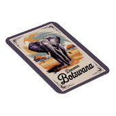 ボツワナエレファントイラストレーショントラベルアートヴィンテージ マグネット (右側)