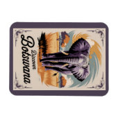 ボツワナエレファントイラストレーショントラベルアートヴィンテージ マグネット (横)