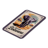 ボツワナエレファントイラストレーショントラベルアートヴィンテージ マグネット (左側)