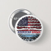 ボツワナバツワナアメリカ合衆国ツリールーツ国旗 缶バッジ (正面&裏面)