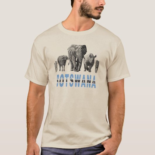ボツワナプライドボツワナのファンのための大きな5野生動物 Tシャツ (正面)