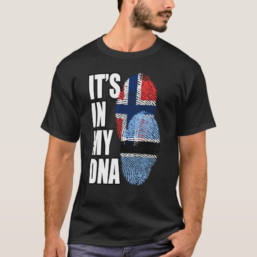 ボツワナンとノルウェーのミックスDnaフラグ伝統 Tシャツ (正面)
