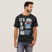 ボツワナンと韓国ミックスDNA伝統国旗 Tシャツ (正面フル)