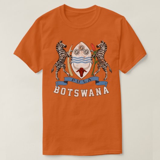 ボツワナヴィンテージルック国旗デザイン Tシャツ (デザイン正面)