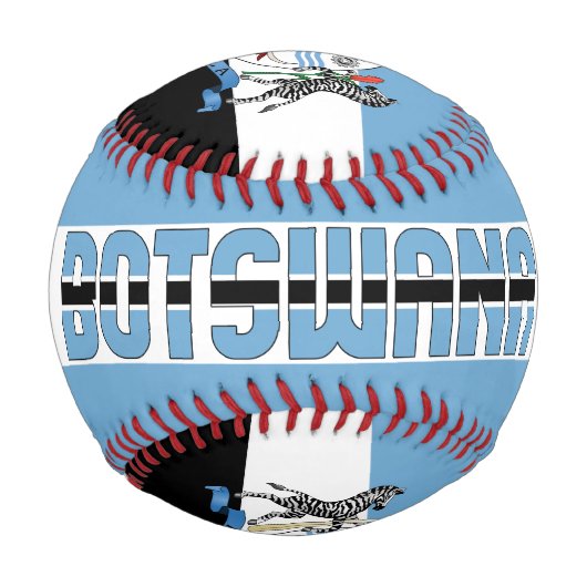 ボツワナ国旗と紋章の愛国心 野球ボール (正面)