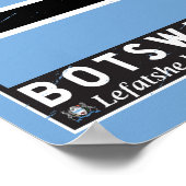 ボツワナ国旗のエンブレム動揺してヴィンテージ ポスター (角)