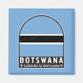 ボツワナ国旗のエンブレム動揺してヴィンテージ マグネット (正面)
