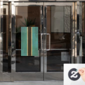 ボツワナ国旗のヴィンテージデザイン ウィンドウサイン (オフィスドア)