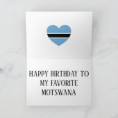 ボツワナ国旗の愛国的誕生日 カード (内部)