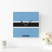 ボツワナ国旗愛国 スクエア壁時計 (ホーム)