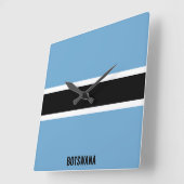 ボツワナ国旗愛国 スクエア壁時計 (傾斜)