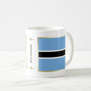 ボツワナ国旗+地図マグカップ コーヒーマグカップ