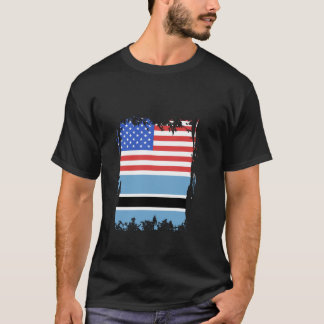 ボツワナ国旗USAアメリカ・ボツワナプライド Tシャツ