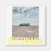 ボツワナ車が砂漠の磁石を旅行 マグネット (正面)