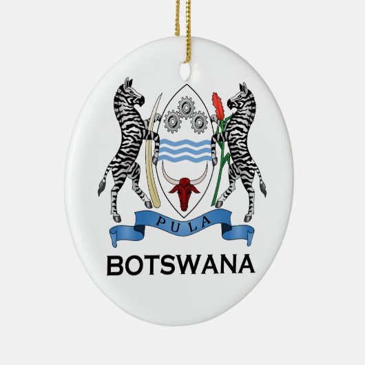 ボツワナ-または記号旗か紋章または紋章付き外衣 セラミックオーナメント (右)