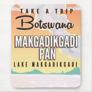 ボツワナ – Makgadikgadiパンヴィンテージ旅行ポスター マウスパッド