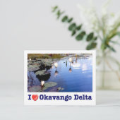 ボツワナ – Okavango Delta – 大好き – ポストカード (スタンド正面)