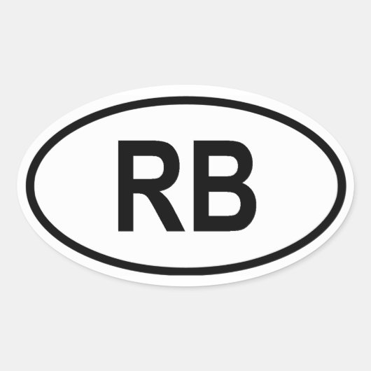 ボツワナ「RB」 楕円形シール (正面)
