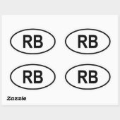 ボツワナ「RB」 楕円形シール (シート)