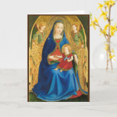 ボティチェリマドンナオブザポメグラネート出生 カード (黄色い花)