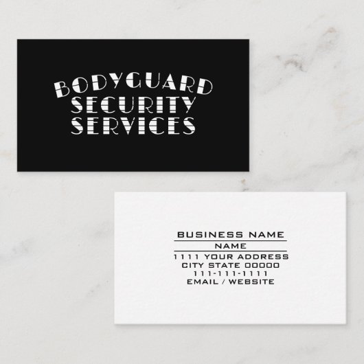 ボディガードセキュリティサービスエグゼクティブ保護 名刺 (正面/裏面)