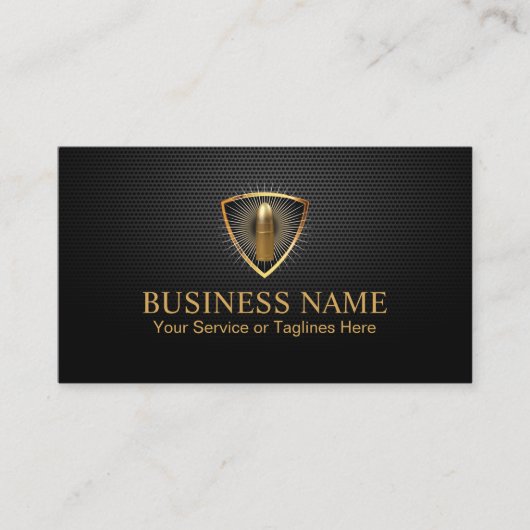ボディガードバウンサー金ゴールド弾暗金属セキュリティ 名刺 (正面)