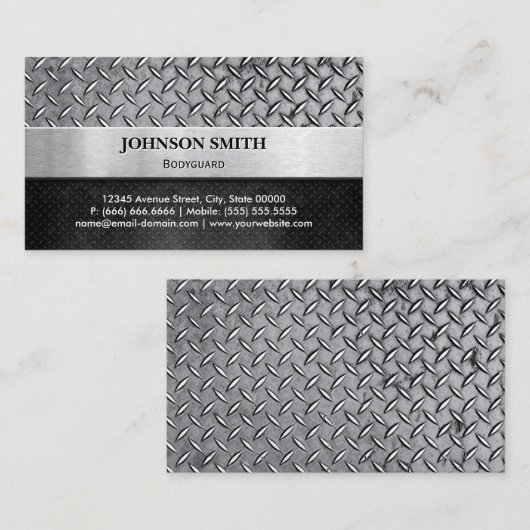 ボディガード – ダイヤモンドメタルプレート 名刺 (正面/裏面)