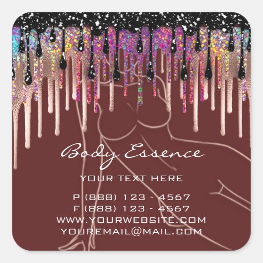 ボディケア シェイプ ソープ バーム 化粧品店 ブラウン スクエアシール (正面)