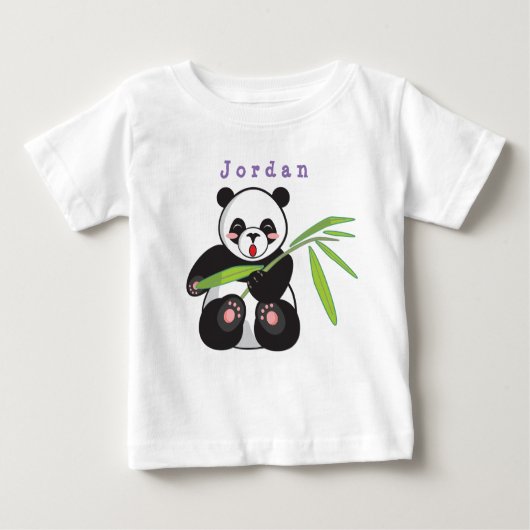 ボディスおもしろいーツ, panda 03.ベビーボディスーツ ベビーTシャツ (正面)