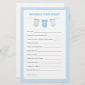 ボディスーツ赤ちゃんシャワーの願いベビー – 青 (正面/裏面)