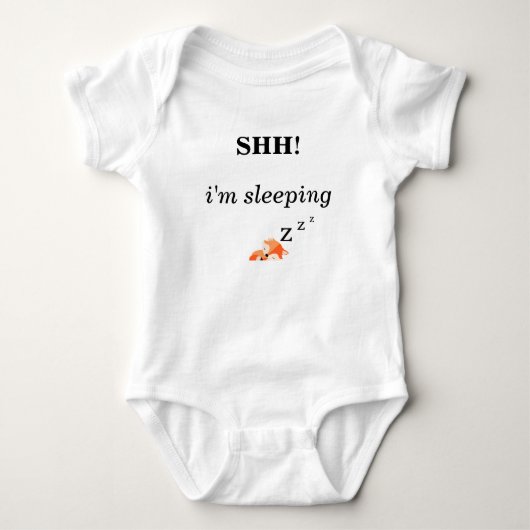 ボディスーツ - SHH 眠ってる zzz 子ギツネ (正面)