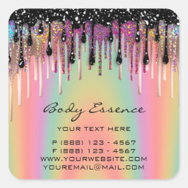 ボディソープ バーム 化粧品店 ホログラム ドリップ ローズ スクエアシール