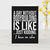 ボディビルおもしろいスポーツの贈り物 カード (黄色い花)