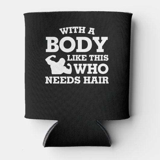 ボディビルはげ男このような髪を必要とする 缶クーラー (正面)