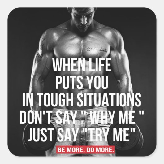 ボディビルやる気を起こさせるジムシール スクエアシール (正面)