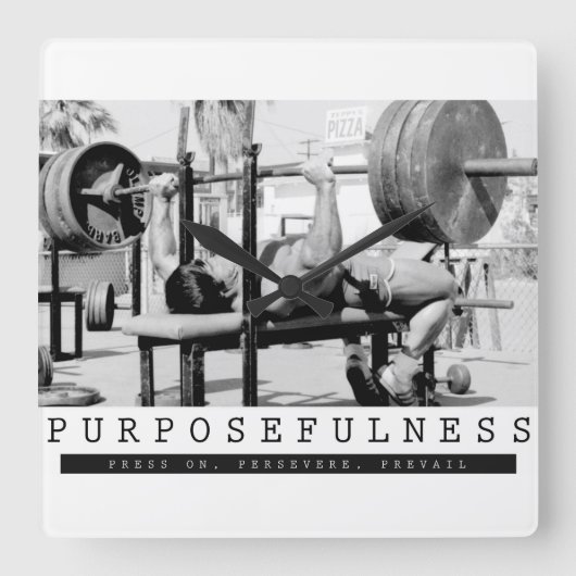 ボディビルやる気を起こさせるジム スクエア壁時計 (正面)