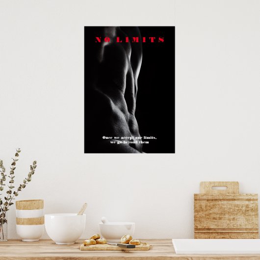 ボディビルやる気を起こさせる感動的制限なし ポスター (キッチン)