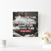 ボディビルインスピレーショ生まれン- To Win -トレーニング スクエア壁時計 (ホーム)