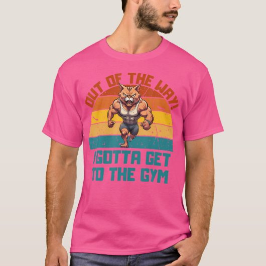ボディビルキャットウエイトリフティング Tシャツ (正面)