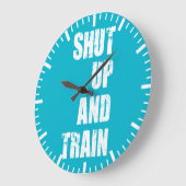 ボディビルジムのモチベーション – シャットダウンとトレーニング ラージ壁時計 (傾斜)