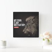 ボディビルジムのモチベーション スクエア壁時計 (ホーム)