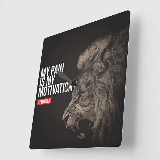 ボディビルジムのモチベーション スクエア壁時計 (傾斜)